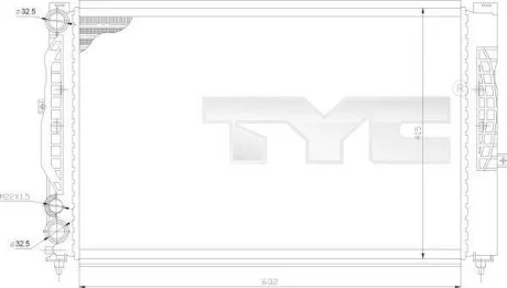 Радиатор охлаждения двигателя TYC 702-0011