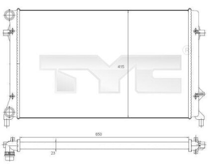 Радиатор охлаждения двигателя TYC 702-0025