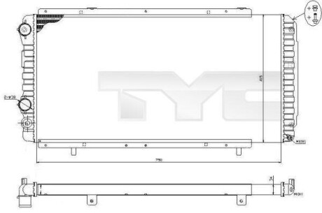 Радиатор охлаждения двигателя TYC 709-0014-R