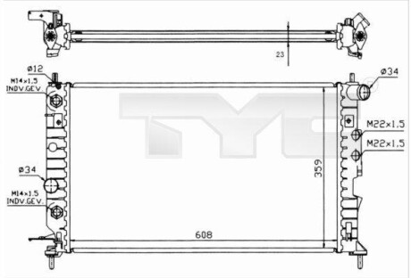 Радиатор охлаждения двигателя TYC 725-0004-R