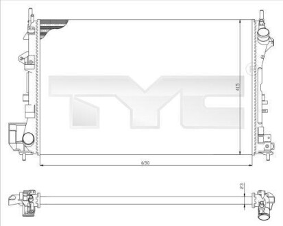 Радиатор охлаждения двигателя TYC 725-0009