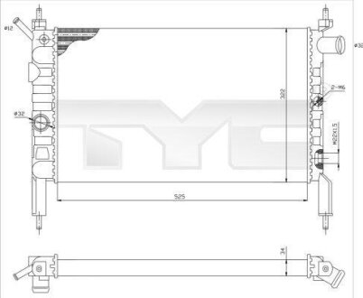 Радиатор охлаждения двигателя TYC 725-0018