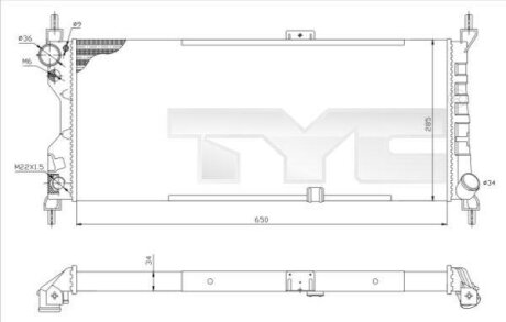 Радиатор охлаждения двигателя TYC 725-0019-R
