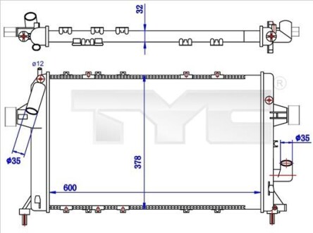 Радиатор охлаждения двигателя TYC 7250039R