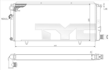 Радиатор охлаждения двигателя TYC 726-0014-R