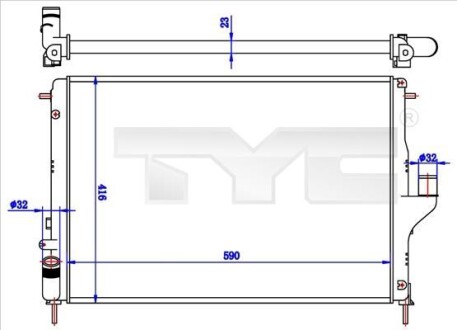 Радиатор охлаждения двигателя TYC 728-0056-R