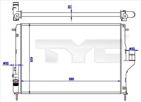Радиатор охлаждения двигателя TYC 728-0056-R