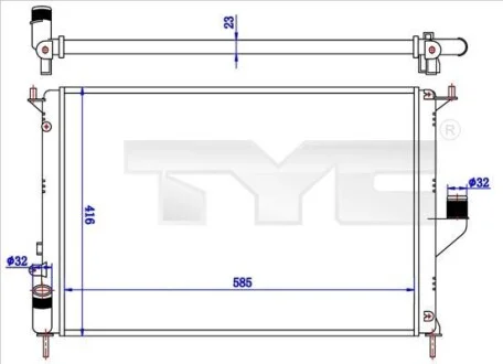 Радиатор охлаждения двигателя TYC 728-0057