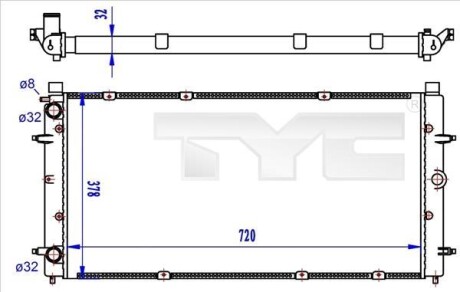 Радиатор охлаждения двигателя TYC 737-0059-R