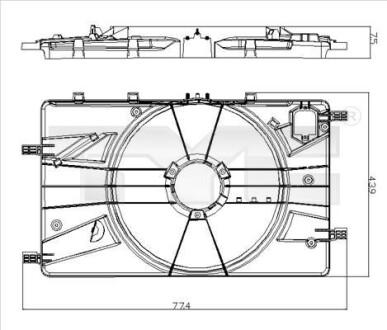 Кронштейн вентилятора радиатора TYC 825-0018-1