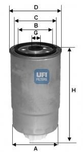 Топливный фильтр UFI 24.H2O.05