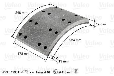 Накладки тормозные, комплект Valeo 219801