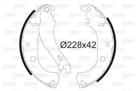 Колодки тормозные барабанные, комплект Valeo 562806