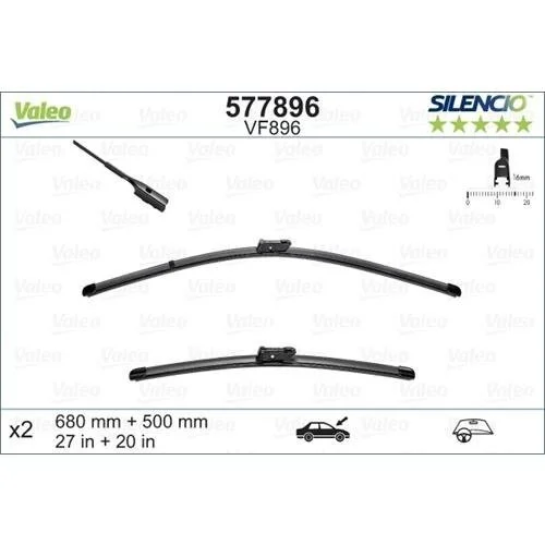 Щітки склоочисника (680/500мм) Audi Q7/Bentley Bentayga 15- Valeo 577896 (фото 1)
