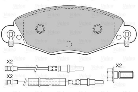 Тормозные колодки дисковые, комплект Valeo 598416