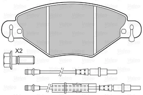 Тормозные колодки дисковые, комплект Valeo 598419