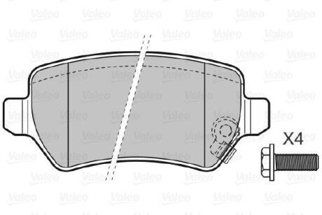 Тормозные колодки дисковые, комплект Valeo 598584