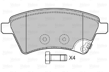 Тормозные колодки дисковые, комплект Valeo 598804