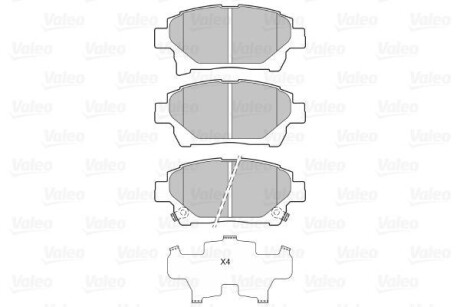 Тормозные колодки дисковые, комплект Valeo 601060