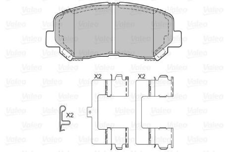 Тормозные колодки дисковые, комплект Valeo 601330