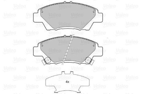 Тормозные колодки дисковые, комплект Valeo 601379