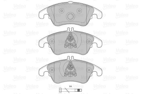 Тормозные колодки дисковые, комплект Valeo 601388