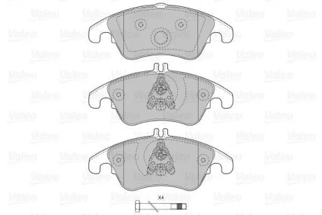 Тормозные колодки дисковые, комплект Valeo 601388