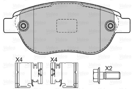 Тормозные колодки дисковые, комплект Valeo 601465