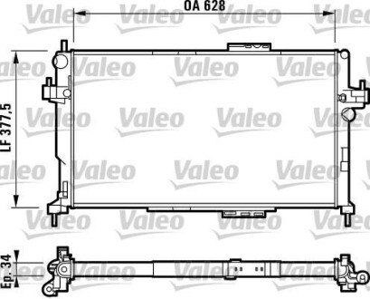 Радиатор охлаждения двигателя Valeo 732824