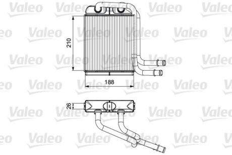 Радіатор пічки VW T5/T6 1.9-3.2D 03- Valeo 811524 (фото 1)