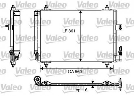 Радіатор кондиціонера (з осушувачем) Citroen C5 II/III/C6/Peugeot 407 1.6-3.0D 02- Valeo 817824