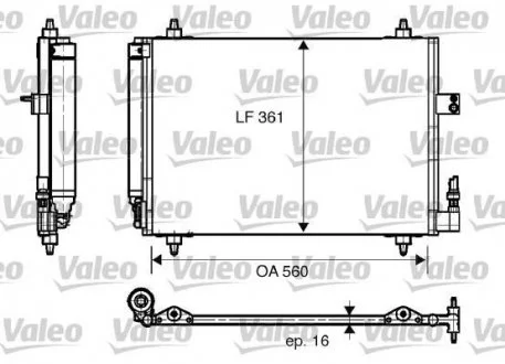 Радіатор кондиціонера (з осушувачем) Citroen C5 II/III/C6/Peugeot 407 1.6-3.0D 02- Valeo 817824