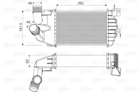 Радіатор інтеркулера Opel Astra H/Zafira 1.3-1.9D 04- Valeo 818556 (фото 1)