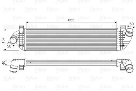 Радіатор інтеркулера Volvo C30/C70 II 1.6/2.0D 04- Valeo 818571