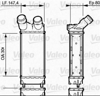 Радіатор інтеркулера Citroen Berlingo/ Partner 1.6 HDI 06- Valeo 818866 (фото 1)