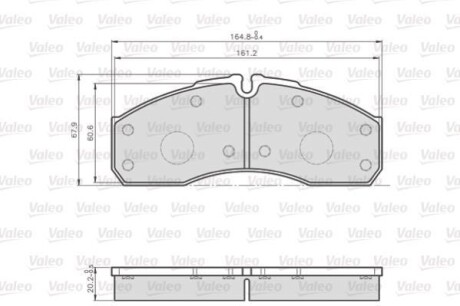 Тормозные колодки дисковые, комплект Valeo 872160