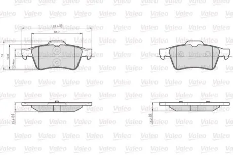 Тормозные колодки дисковые, комплект Valeo 872482