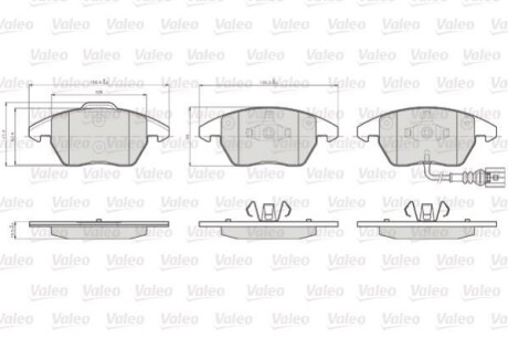 Тормозные колодки дисковые, комплект Valeo 872587