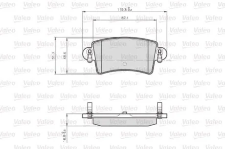 Тормозные колодки дисковые, комплект Valeo 872669