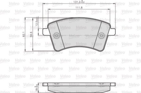 Тормозные колодки дисковые, комплект Valeo 872693