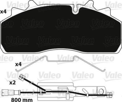 Тормозные колодки дисковые, комплект Valeo 882227