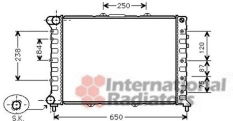 Радиатор охлаждения двигателя Van Wezel 01002114