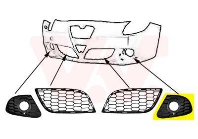 Решетка бампера переднего (заглушка) левая Van Wezel 0113593