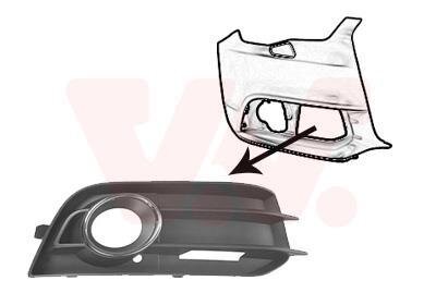 Решетка бампера переднего (заглушка) правая Van Wezel 0301594