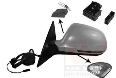 Зеркало наружное заднего вида левое Van Wezel 0341817