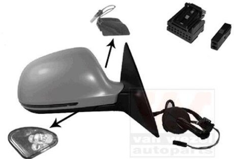 Зеркало наружное заднего вида правое Van Wezel 0341818