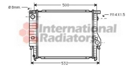Радиатор охлаждения двигателя Van Wezel 06002098