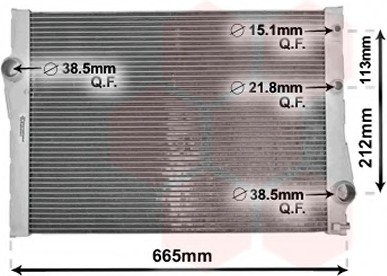 Радіатор охолодження BMW X5 (E70)/X6 (E71/E72) 3.0d/3.5i/4.0d 07- M57/N55/N57 Van Wezel 06002471