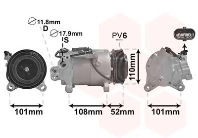 Компрессор кондиционера Van Wezel 0600K567