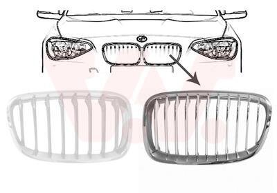 Решетка радиатора левая Van Wezel 0633513